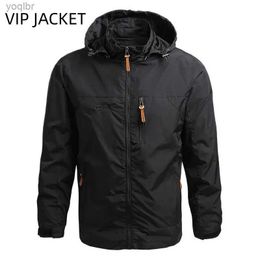 Men's Jackets Mens windproof military field jacket mens winter and autumn waterproof flying pilot jacket hooded shirt mens hunting military uniformL2404