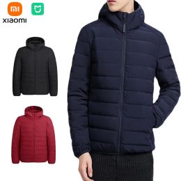 Sweatshirts Xiaomi Mijia Men's Ultra Lightweight Packable Down Jacket Water and WindResistant Breathable Coat Big Size Men Hoodies Jackets