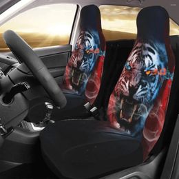 Car Seat Covers Tiger Cover Custom Printing Universal Front Protector Accessories Cushion Set