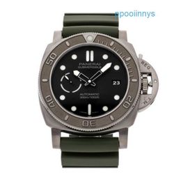 Men's Swiss Luxury Watches Panerei Luminors Wristwatches Submersible Mike Corne dition Auto Titane Montre Homme Pam 984 A6KK