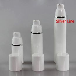 Bottles 15/30/50ml Empty Airless Bottles Sier/gold/dark Purple Line Plastic Treatment Pump Travel Cosmetic Lotion Bottle 10pcs/lot