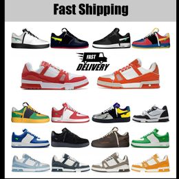 Designer mens Sneaker Casual Shoes Top Low Genuine Leather Sneaker white Black grey green orange purple pink womens Sports Trainers Sneakers top quality new 2024