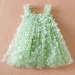 Girl Dresses Toddler Girls Sleeveless 3D Butterfly Tulle Dress Dance Party Tween With Sleeves Vintage