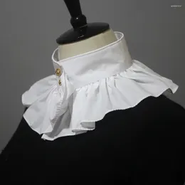 Bow Ties Rococo Vintage Renaissance Clown Costume Collar Detachable White Fancy Dress Cotton Lace Up Unisex