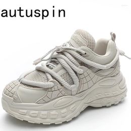 Casual Shoes AUTUSPIN Winter Arrival Women Sports Fashion Breathable Mesh Comfy Office Ladies Working Fitting Size 40