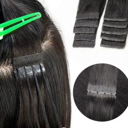 Extensions MRSHAIR Twin Tabs Invisible PU Tape Hair Extensions Glueless Tape Flat Weft Hair Micro Link Hair Glueless 16inch 40g 10pcs/pack