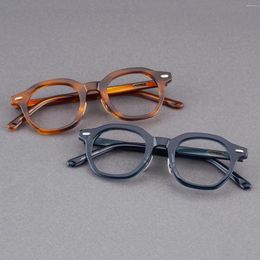 Sunglasses Frames Fashion Vintage Round Eyeglasses Middle Size Eyewear Acetate Myopia Hyperopia Astigmatism Optical Prescription Man Woman