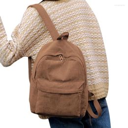 School Bags Stylish Soft Fabric Backpack Female Corduroy Design For Teenage Girls Striped Women Velvet Bookbags