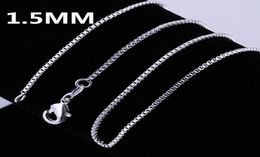 2020 new fashion Men women Necklace 10pcslot 925 sterling Silver 15MM Box Chain Necklace 16quot18quot20quot22quot248713947