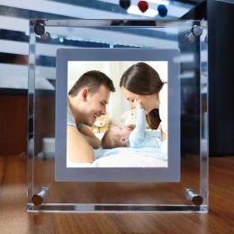 Frames Square acrylic digital photo frame 4inch videoresolution 1080*1080 only support 1:1 image and video playback with 1GB of memory