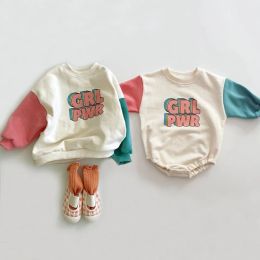 One-Pieces Autumn Spring Baby Girl Romper Fashion Long Sleeve Letter Newborn Girls Jumpsuits Clothes Infant Girl Sweater Clothes