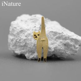 Necklaces INATURE Cute Naughty Kitten Cat Pendant 925 Sterling Silver Chain Necklace For Women Fashion Fine Jewellery Accessories Gifts