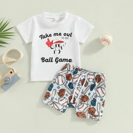 Clothing Sets FOCUSNORM 0-3Y Infant Baby Boys Summer Clothes Outfit 2pcs Short Sleeve Letter T Shirts Tops Baseball Print Shorts