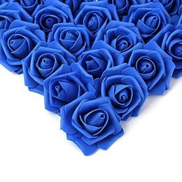 100 Pieces Faux Rose Heads Real Look Foam Fake Roses for DIY Wedding Arrangements Baby Shower Holiday Party Home Decorations 240415