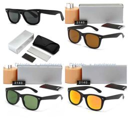 new Classic brand wayfarer luxury square sunglasses men women acetate frame with ray glass lenses sun glasses for male UV400 Tortoiseshell 2140