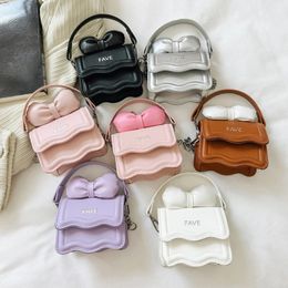 Childrens Handbag For Girl Cute Bow Mini Bag Baby Coin Pouch Child Purse And Hand Kids Small Shoulder Crossbody 240423