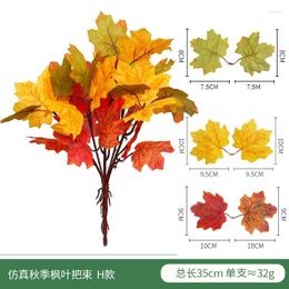 Decorative Flowers Autumn Simulation Yellow Orange Artificial Red Wedding Garden Home Atmosphere Decorations