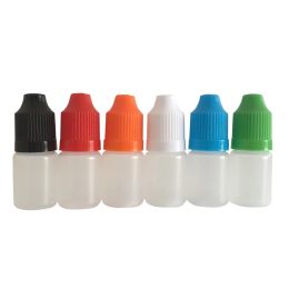 Bottles 100pcs 5ml Pe Refillable Bottle Empty Plastic Dropper Vials with Childproof Caps and Fine Tips for E Liquid Nail Gel