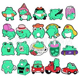 frog charms Anime charms wholesale childhood memories funny gift cartoon charms shoe accessories pvc decoration buckle soft rubber clog charms