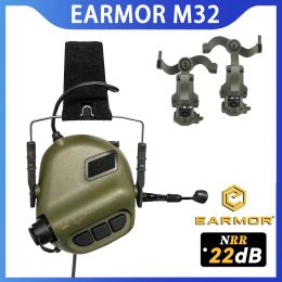 Earphones Opsmen EARMOR Tactical Headset M32 MOD4 Active Shooter OverEar Helmet Mount Headset with Free Helmet Rail Adapter