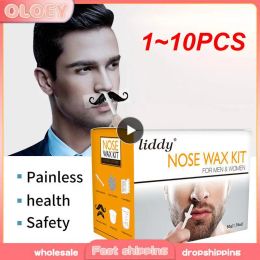 Cream 1~10PCS Nose Wax Beans Kit Men & Women Nose Hair Removal Wax Set Painless & Easy Nostril Cleaning Depilation Paperfree Cleaning