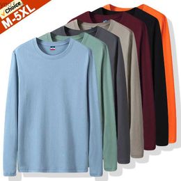 Men's T-Shirts Free Shipping 4XL 5XL Plus Size T-Shirts Men Long Sleeves Cotton Tops Male Tees Basic Plain Tshirts Women Tee Shirts UnderwearsL2404