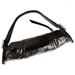 Shoulder Bags Messenger Bag Handbag Leather Baguette Underarm Cylinder Retro