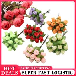 Decorative Flowers Artificial Elegant Fake Silk Rose Bouquet Wedding Decoration Christmas Trendy Party Versatile