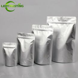 Bags 50pcs Secure Round Corner Stand Up Aluminium Foil Zip Lock Packaging Bag Reclosable Snack Coffee Light Proof Gift Storage Pouches