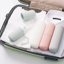 Travel Portable Toothbrush Cup Bathroom Toothpaste Holder Storage Case Box Organiser Toiletries Storage Cup Bathroom Accessories