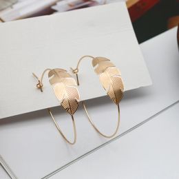 Earrings Leaf Hoop Earrings Copper Circle Jewelry Studs Drop Ear New Styles Trendy Fashion Brass Clip Designer Item For Women Girl 202177