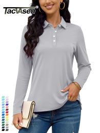 Shirts TACVASEN UPF 50+ Summer Golf Polos Shirts Womens Quick Dry Long Sleeve Polo Tshirts Fashion Hiking Fitness TShirt Pullover Tops