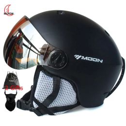 Helmets MOON Skiing Helmet IntegrallyMolded PC+EPS HighQuality Ski Helmet Goggles Outdoor Sports Ski Snowboard Skateboard Helmets Mens