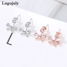 Stud Earrings Women 925 Sterling Silver Fine Jewellery Butterfly For Girlfriend Party Gifts