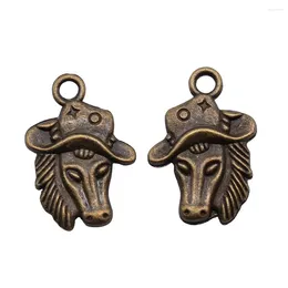 Charms 10pcs/lot Double Sided Cowboy Hat Horse Head For Jewellery Making Men Accessories