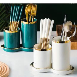 Storage Bottles Creative Ceramic Chopstick Rests Household Tableware Racks Kitchen Drain 2 Piece Set Holders Items