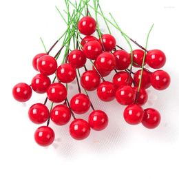 Decorative Flowers Christmas Artificial Berry Red Berries Decoration For Home Year's Tree