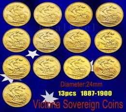 UK Victoria Sovereign coins 13PCS various years Smal Gold Coin Art Collectible3961552