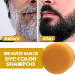 Shampoos Beard Darkening Shampoo Bar Repair Grey White Anti Loss Polygonum Hair Root Strengthen Nourishing Black Hair Dyed Shampoo bar