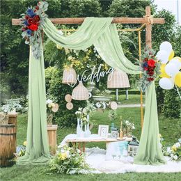 Chiffon Wedding Arch Draping Fabric75600CM Drapes Sheer Backdrop Curtain for Ceremony Party Ceiling Decor 240419