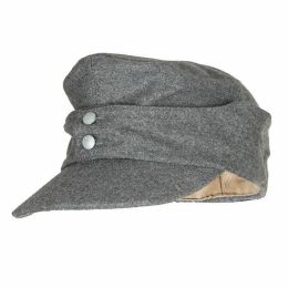 Caps . WWII WW2 GERMAN ARMY EM PANZER M43 M1943 FIELD WOOL CAP GREY ARMY HAT COLLECTION MILITARY WAR REENACTMENTS