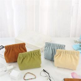 Cosmetic Bags Corduroy Elastic Hair Tie Organiser Portable Travel Storage Bag Pouch Compltion