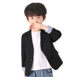 Blazers Toddler Boy Blazer Suit Gentleman Style Black White Jacket Blazer for 210years Boys Kid Child Causal Clothes Outerwear