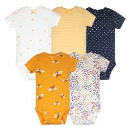 One-Pieces 5 Pieces Baby Bodysuits for Newborn Girls Kids Cotton Short Sleeves Rompers Toddlers Summer Flower Clothes Outfit 2023