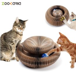 Toys Magic Organ Cat Scratch Board Cat Toy with Bell Cat Grind Claw Gatos Climbing Corrugated Paper Cat Scratch Toy Cat Product Jouet