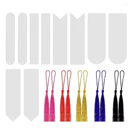 Acrylic Bookmarks Waterproof Colorful Tassel Sublimation For Kids Students Diy Page Markers