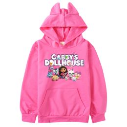 Polos Kids Gabby Cats Hoodie Toddler Girls Gabbys Dollhouse Clothes Baby Boys Long Sleeve Sweatshirt 2022 Autumn Children's Clothing