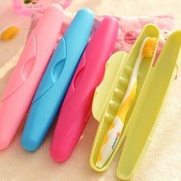 Heads Portable Travel Hiking Candy Colour Camping Scrub Toothbrush Case Packing Antibacterial Holder Container Bathroom Accessories Set