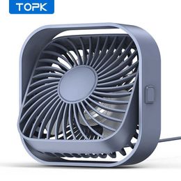 Other Appliances TOPK Mini Portable USB Desktop Fan Powerful Air Flow and Quiet Operation 3-speed Wind 360 Rotating Vertical Fan Suitable for Home Rooms J240423