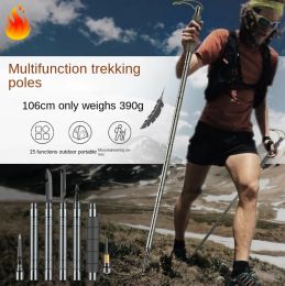 Sticks Ultralight Aluminum Alloy Walking Stick, Folding, Multifunction, Portable, Hiking, Snow, Climbing, Outdoor Camping